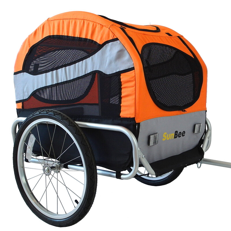 Cykelvogn SunBee Tassen, til husdyr V2 - Orange/Grå